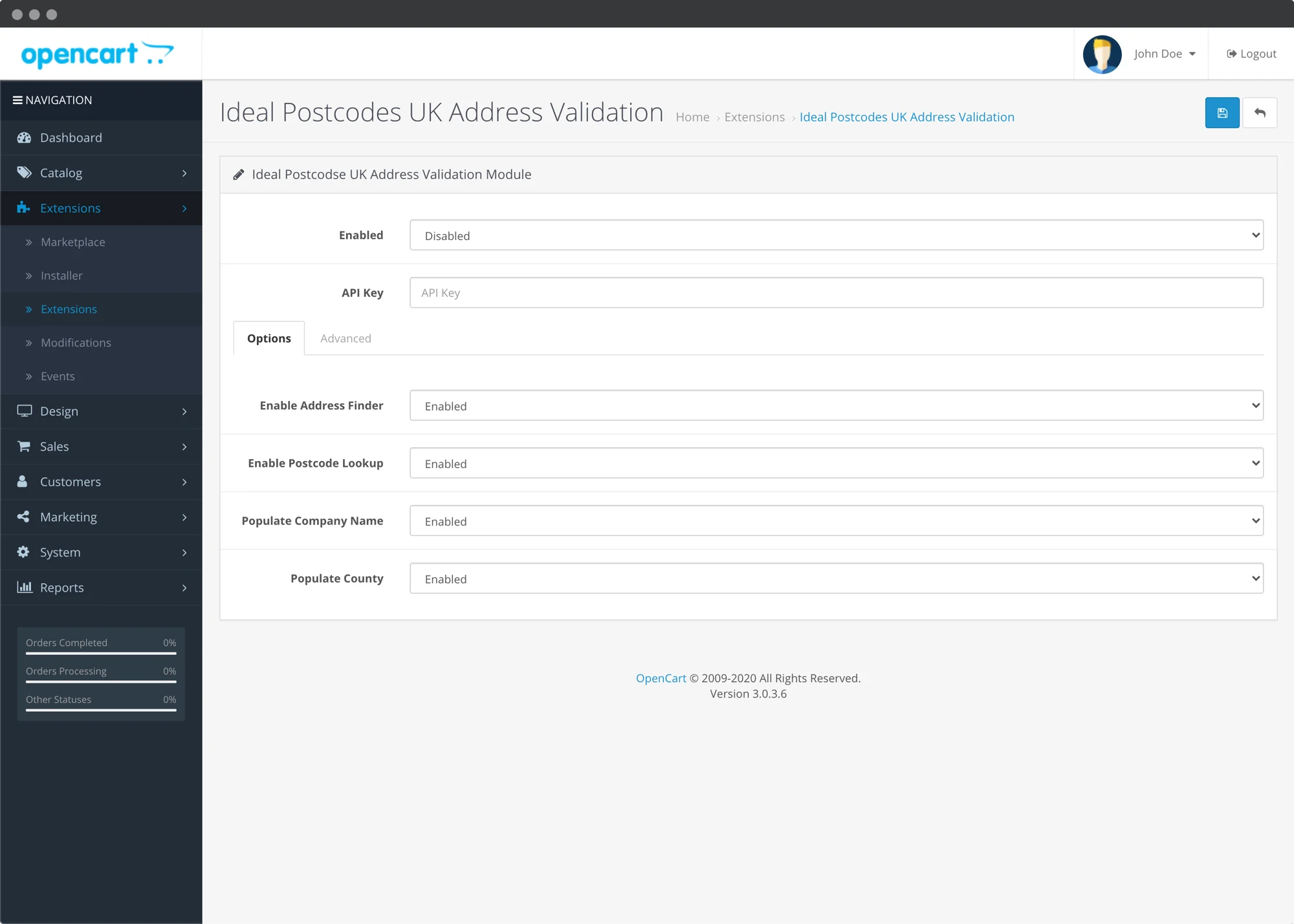 Upload and enable file