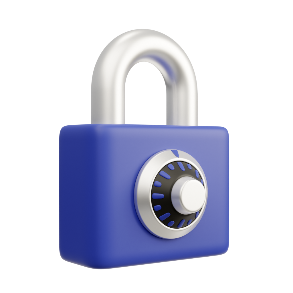 A blue padlock
