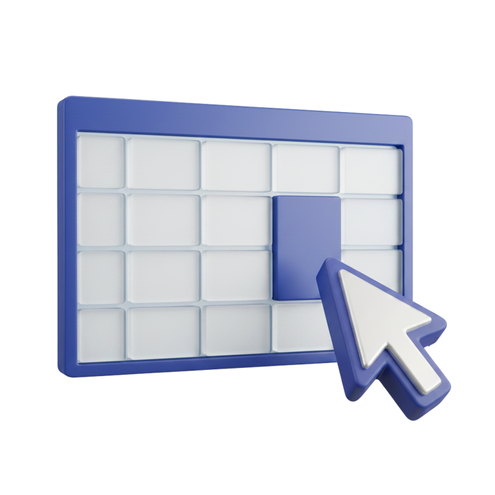 3D spreadsheet with selected column
