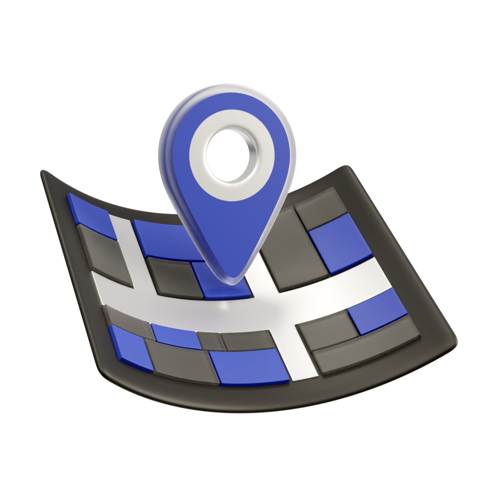 Pin pointing to the centre of a map