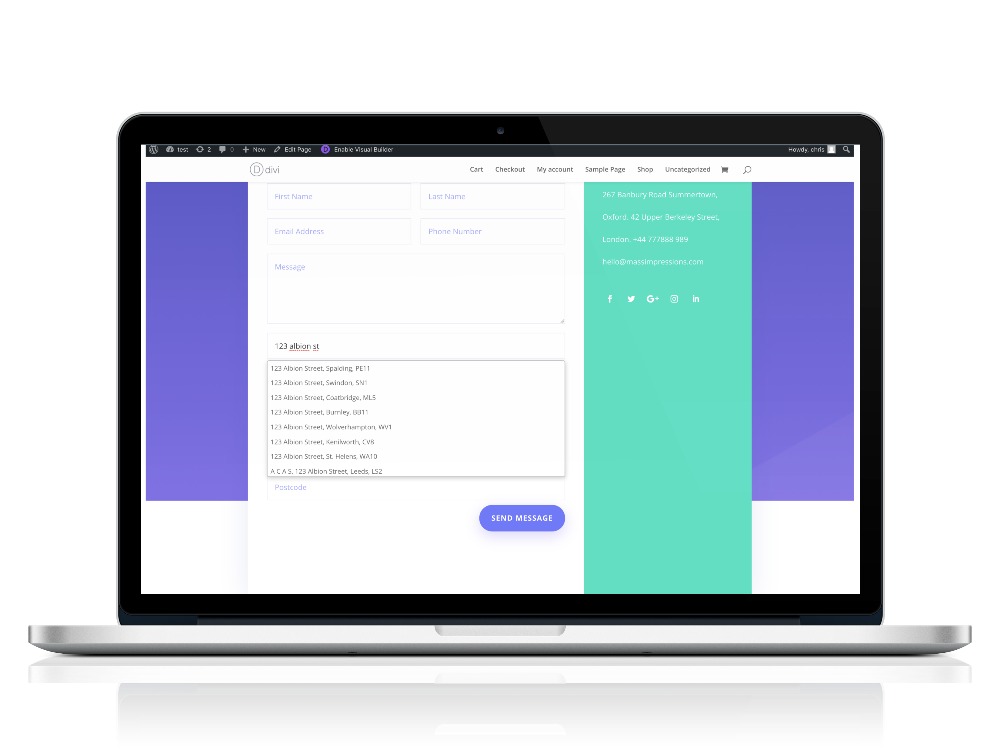 Divi Address Autocomplete